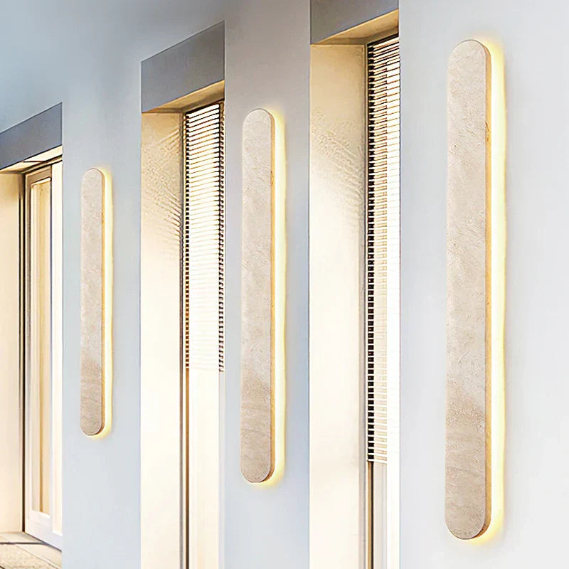 Modern Marble Wall Sconce – Minimalist Wabi-Sabi LED Light for Hallway or Bedroom
