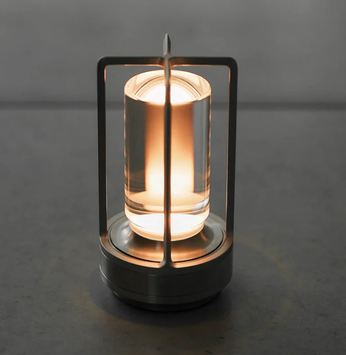 Modern Rechargeable LED Lantern with USB Port – Minimalist Indoor/Outdoor Light