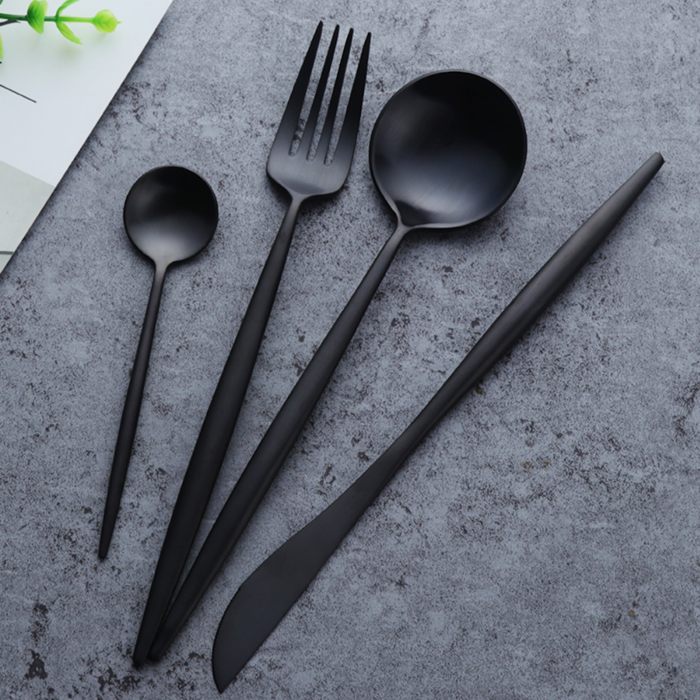 Cutlery Set | Stainless Steel | Matte Finish Ergonomic Handle | Modern Dining Settings