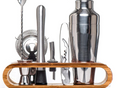 Cocktail Set | Stainless Steel & Bamboo | Polished Finish | Home Bar Setup