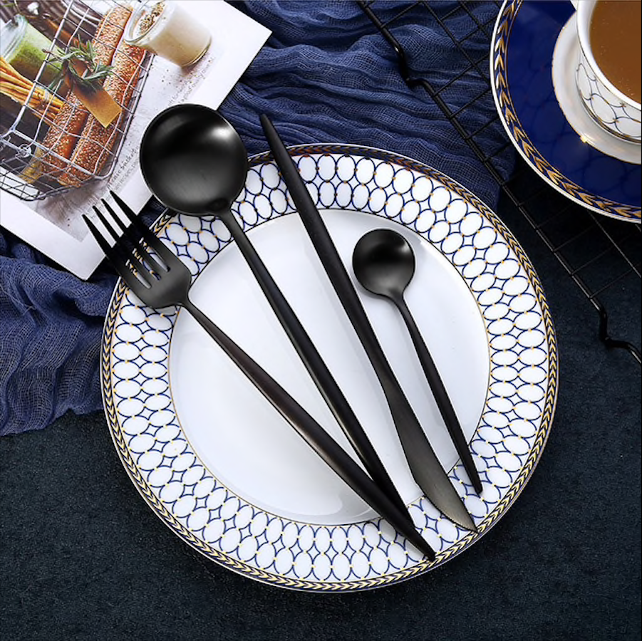 Cutlery Set | Stainless Steel | Matte Finish Ergonomic Handle | Modern Dining Settings