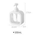 Soap Dispenser | Matte Ceramic & Clear Glass | Geometric Square Shape | Bathroom Accessory