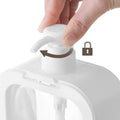 Soap Dispenser | Matte Ceramic & Clear Glass | Geometric Square Shape | Bathroom Accessory