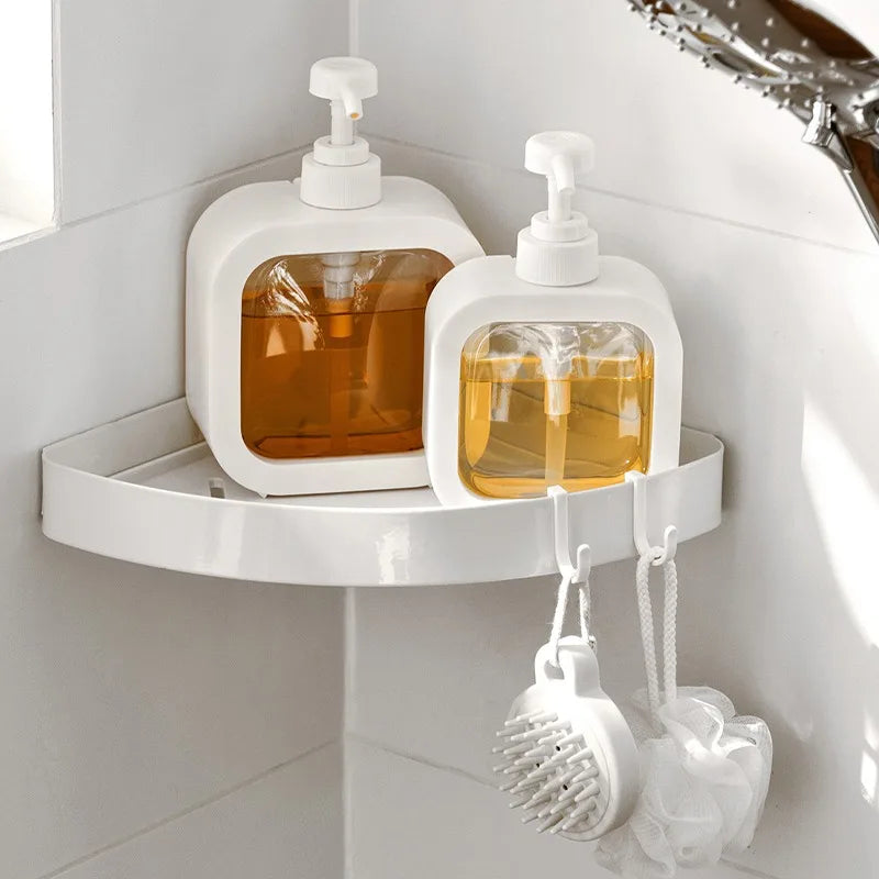 Soap Dispenser | Matte Ceramic & Clear Glass | Geometric Square Shape | Bathroom Accessory