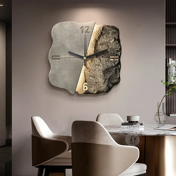 Modern Wall Clock with Abstract Sandstone Design and Silent Quartz Movement