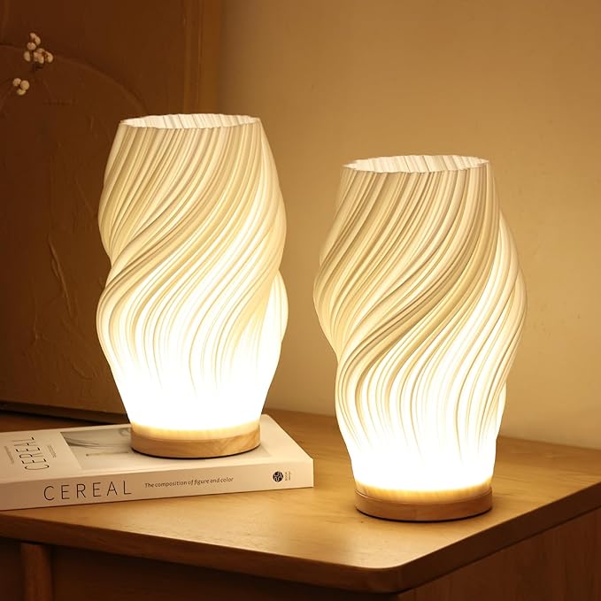 Modern Sculptural Wavecrest Lamp – Artistic Table Lamp with Fluid Design