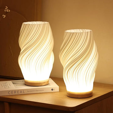 Modern Sculptural Wavecrest Lamp – Artistic Table Lamp with Fluid Design