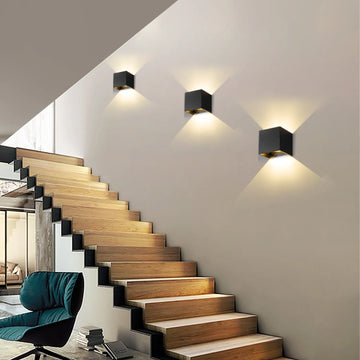 Modern LED Wall Light with Motion Sensor – Minimalist Cube Sconce