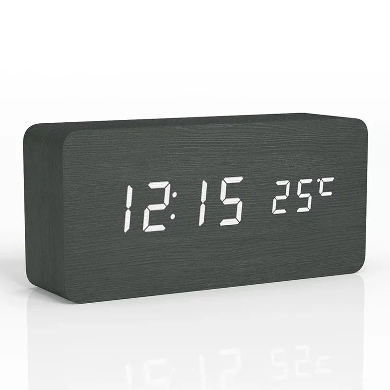 Sandsberg Wooden Digital Desk Clock | Silent LED Display | Eco-Friendly Design