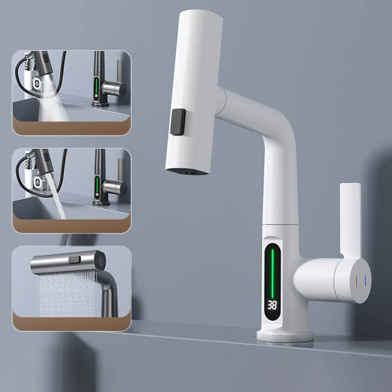 Kitchen Faucet | Matte Black Metal & LED Display | Touch Control & Pull-out Sprayer | Modern Kitchen