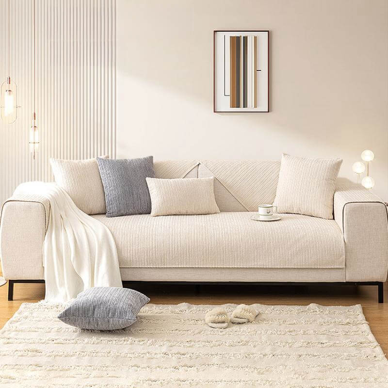 Couch Cover | Chenille | Scratch-Resistant Ribbed Texture | Living Room Decor