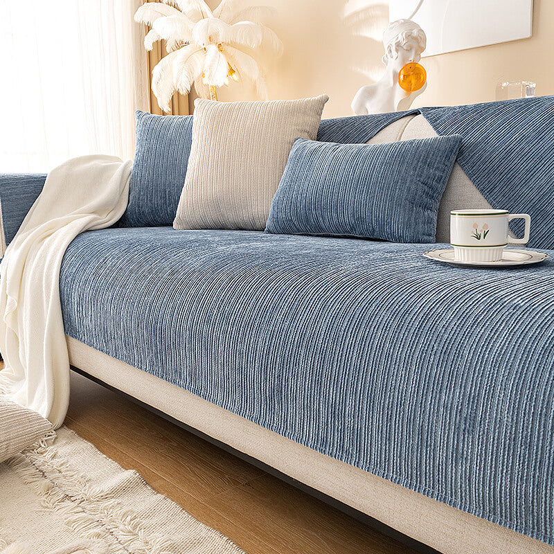 Couch Cover | Chenille | Scratch-Resistant Ribbed Texture | Living Room Decor