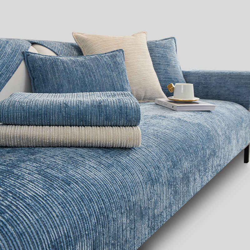 Couch Cover | Chenille | Scratch-Resistant Ribbed Texture | Living Room Decor
