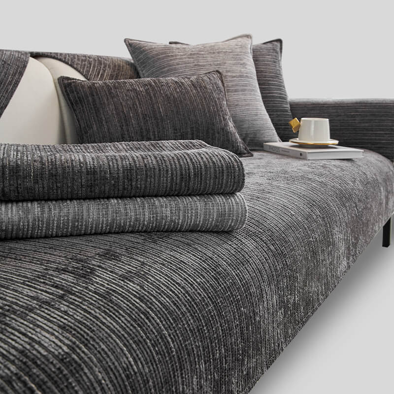 Couch Cover | Chenille | Scratch-Resistant Ribbed Texture | Living Room Decor