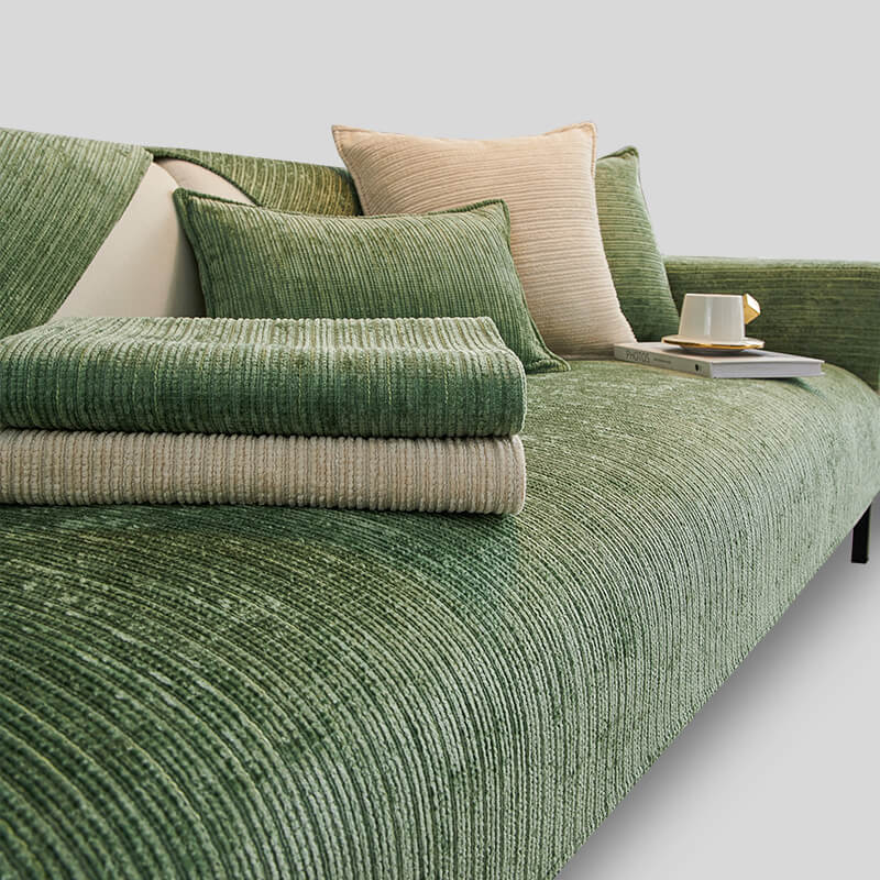 Couch Cover | Chenille | Scratch-Resistant Ribbed Texture | Living Room Decor