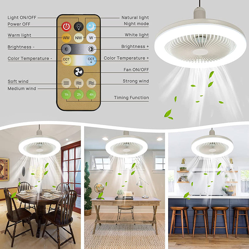 Ceiling Fan with Light | Plastic & LED | Integrated LED Light | Modern Living Space