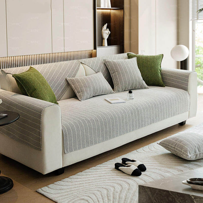 Couch Cover | Chenille | Herringbone Pattern Anti-Scratch | Living Room