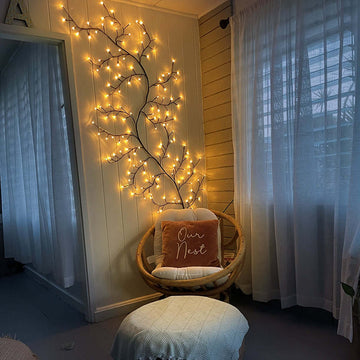 Elegant LED Willow Vine Wall Light - Nature-Inspired Branch Decor