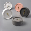 Desk Clock | Cement & Brass | Minimalist Cylindrical Design | Workspace Essential