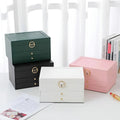 Jewelry Box | PU Leather & Velvet Lining | Multilayer Design | Bedroom Organizer