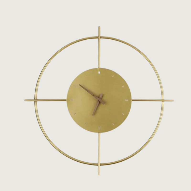 Modern Circular Wall Clock Light – Minimalist Metal Frame with Artistic Design
