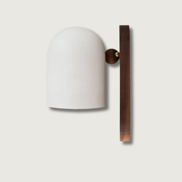 Modern Wabi-Sabi Walnut Wall Sconce - Minimalist LED Lighting Fixture