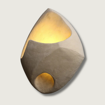 Wabi-Sabi Cement Wall Light – Modern Sculptural LED Sconce with Organic Design