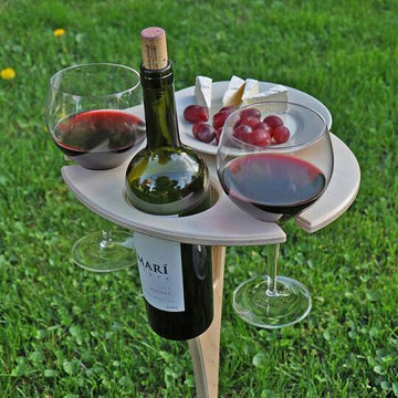 Portable Picnic Wine Table - Collapsible Outdoor Design for Wine Lovers