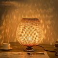 Table Lamp | Bamboo & Wood | Woven Shade | Cozy Living Room Accent
