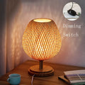 Table Lamp | Bamboo & Wood | Woven Shade | Cozy Living Room Accent