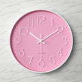 Wall Clock | Metal & Glass | Bold Red Face & Large Modern Numerals | Living Room Accent
