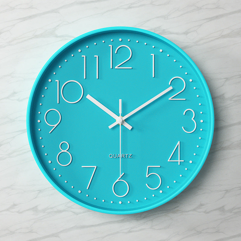 Wall Clock | Metal & Glass | Bold Red Face & Large Modern Numerals | Living Room Accent