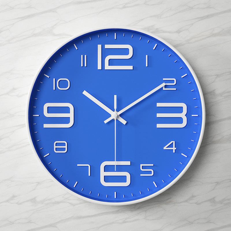 Wall Clock | Metal & Glass | Bold Red Face & Large Modern Numerals | Living Room Accent
