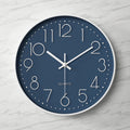 Wall Clock | Metal & Glass | Bold Red Face & Large Modern Numerals | Living Room Accent