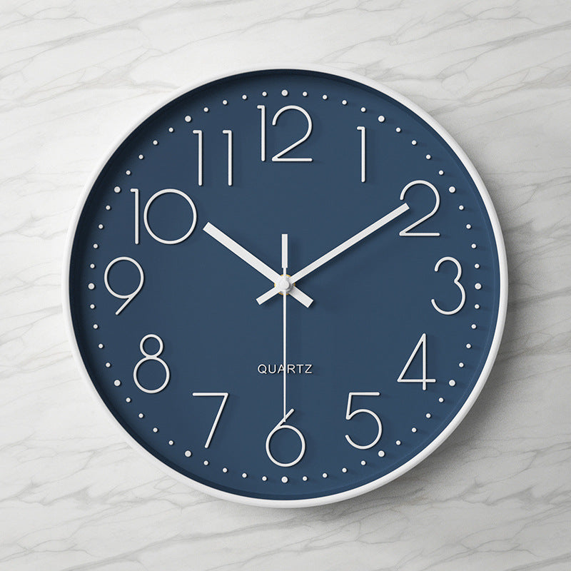 Wall Clock | Metal & Glass | Bold Red Face & Large Modern Numerals | Living Room Accent