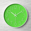 Wall Clock | Metal & Glass | Bold Red Face & Large Modern Numerals | Living Room Accent