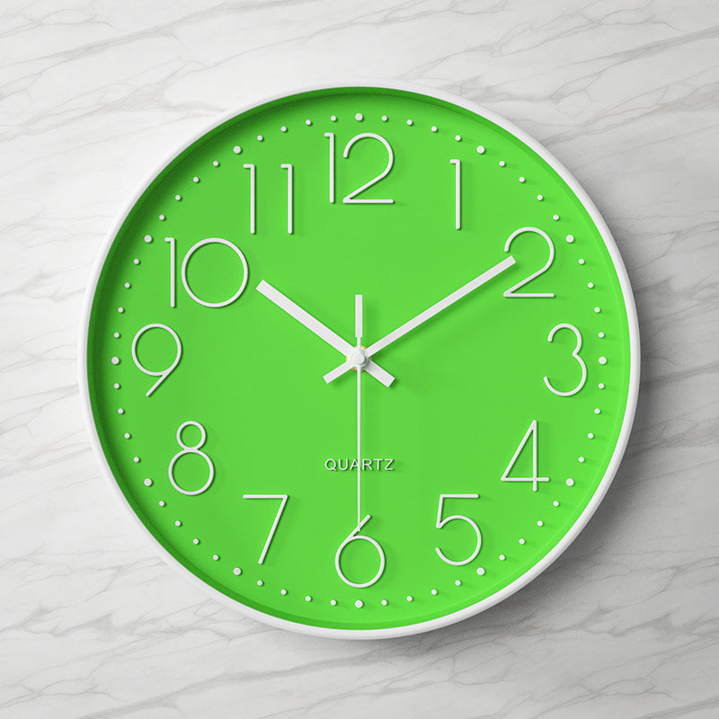 Wall Clock | Metal & Glass | Bold Red Face & Large Modern Numerals | Living Room Accent