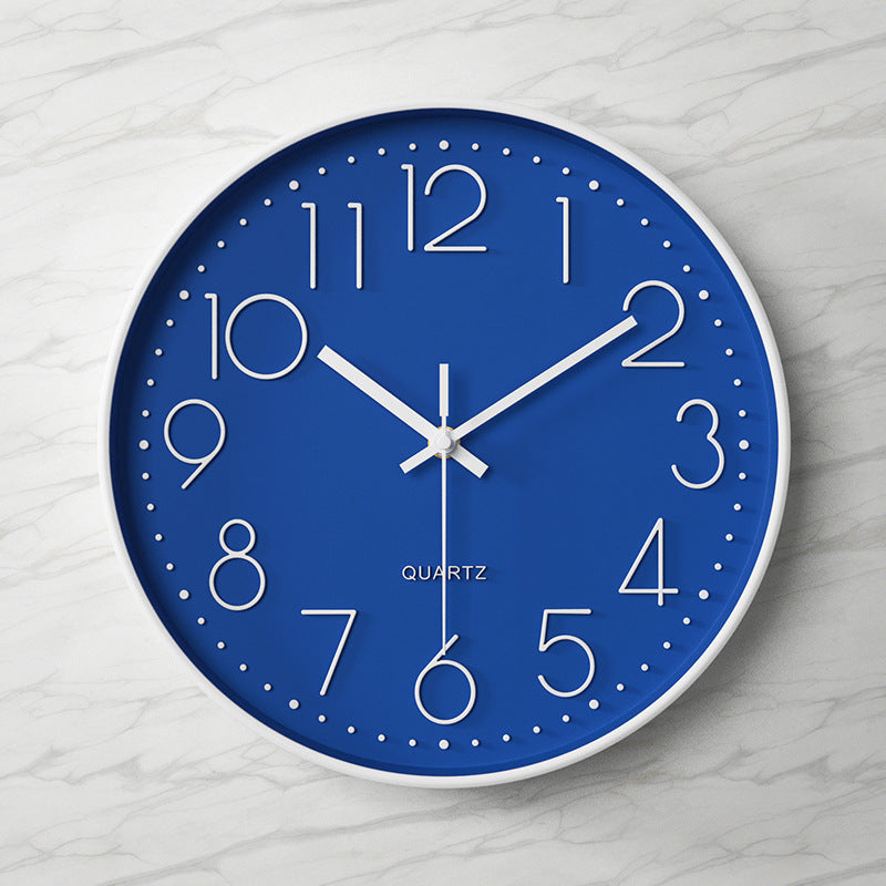 Wall Clock | Metal & Glass | Bold Red Face & Large Modern Numerals | Living Room Accent