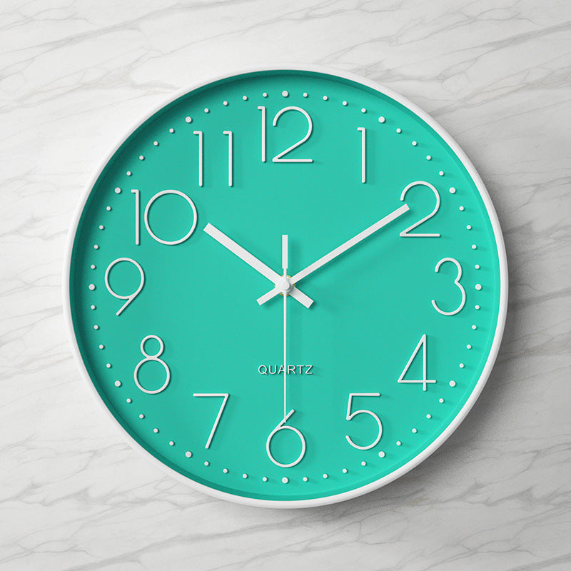 Wall Clock | Metal & Glass | Bold Red Face & Large Modern Numerals | Living Room Accent