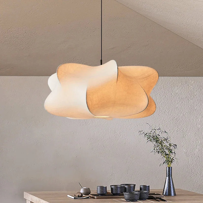 Wabi Sabi Silk Pendant Light – Organic Sculptural Ceiling Lamp for Serene Spaces