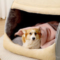 Dog Bed | Flannel & Plush Fabric | Enclosed Design | Home Sanctuary