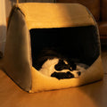 Dog Bed | Flannel & Plush Fabric | Enclosed Design | Home Sanctuary