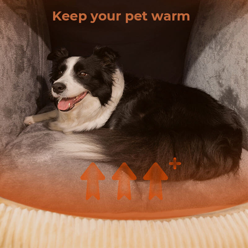 Dog Bed | Flannel & Plush Fabric | Enclosed Design | Home Sanctuary