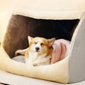 Dog Bed | Flannel & Plush Fabric | Enclosed Design | Home Sanctuary