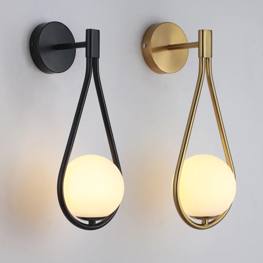 Modern Scandinavian Wall Sconce – Minimalist Metal & Wood LED Light Fixture