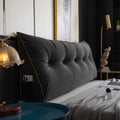 Wedge Support Pillow | Velvet & Polyester Fill | Button-Tufted with Pocket | Cozy Corner Lounging