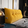 Wedge Support Pillow | Velvet & Polyester Fill | Button-Tufted with Pocket | Cozy Corner Lounging