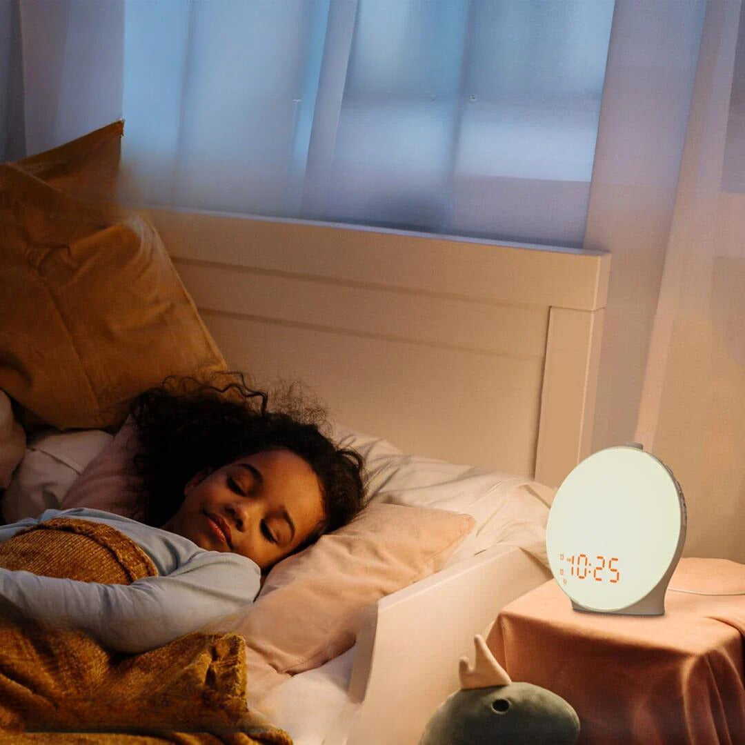 Alarm Clock Lamp | Plastic & Glass | Sunrise Simulation | Bedside Table