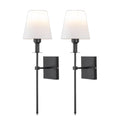 Wall Sconce | Matte Metal & Linen Shade | Rechargeable Wireless | Living Room Accent
