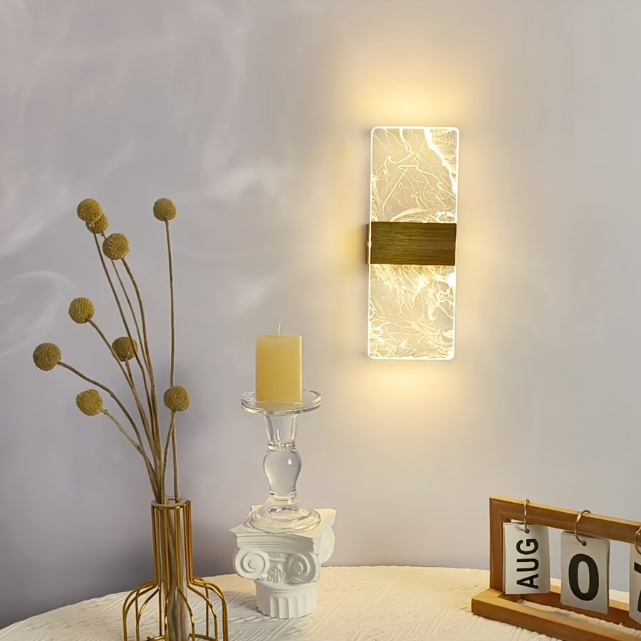 Acrylic Wall Lamp with Cloud Pattern, Warm Light
